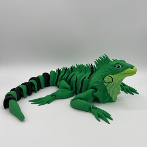 3D Gedrucktes Flexi Iguana Fidget Spielzeug: Grünes Reptil Liebhaber Geschenk