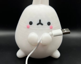 Kawaii Häschen Kabelhalter: 3D Gedruckt Schreibtisch Dekor