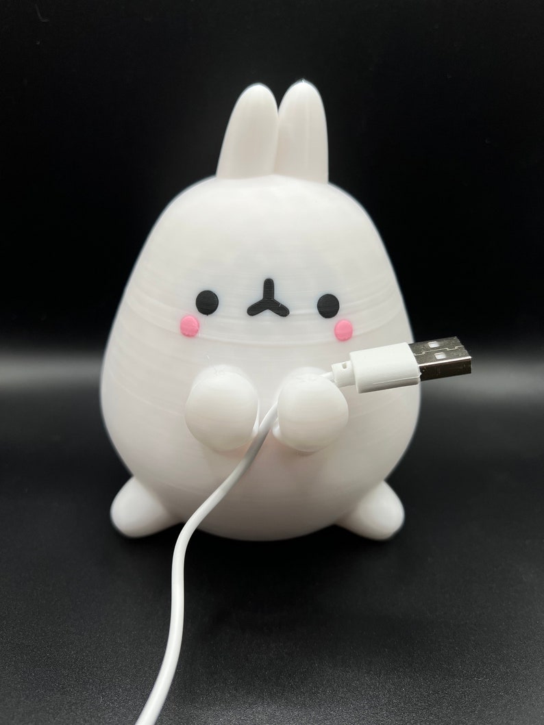 Kawaii Bunny Cable Holder: 3D Printed Desk Decor - Etsy
