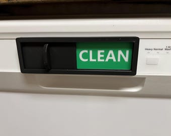 3D Printed Clean Dirty Dishwasher Sign: Kitchen Organization