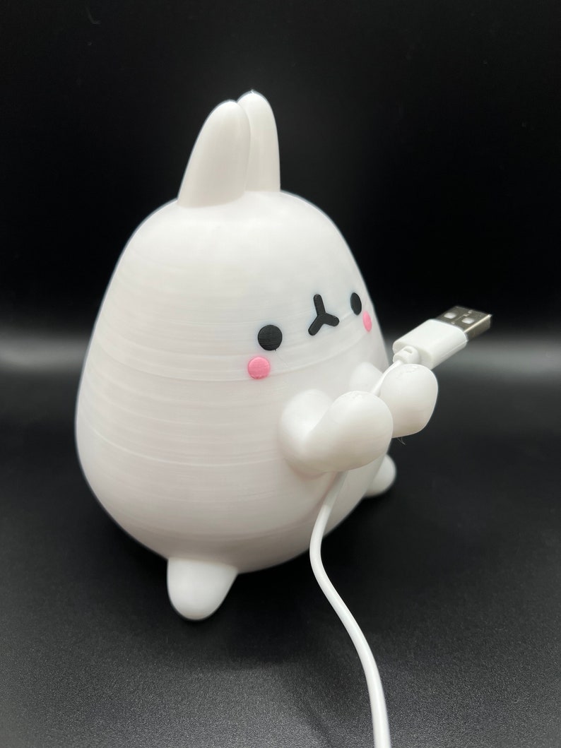 Kawaii Bunny Cable Holder: 3D Printed Desk Decor - Etsy