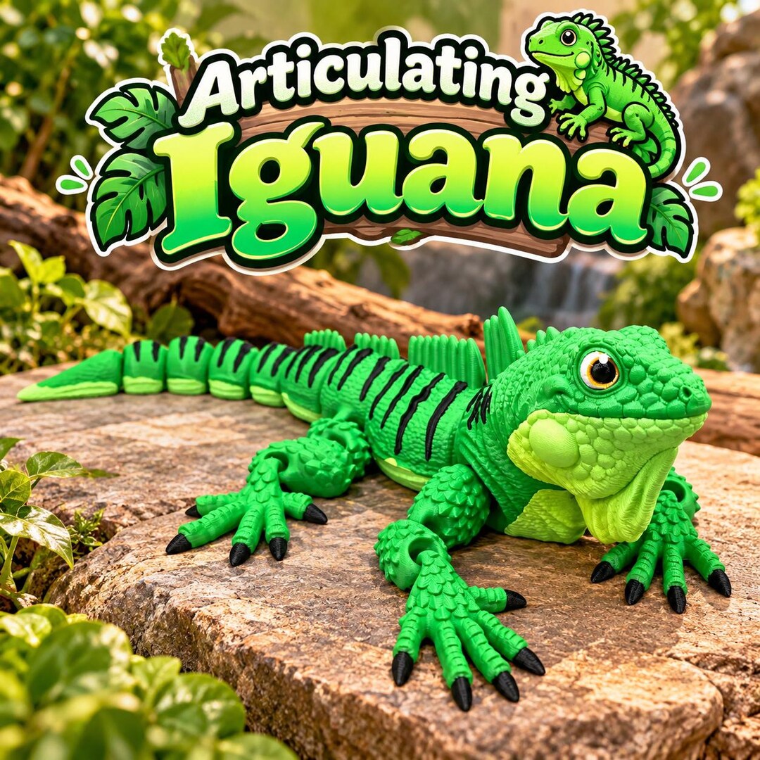 専用　iguanagreen様 3D Printed Flexi Iguana Fidget Toy: Green Reptile Lover Gift - Etsy