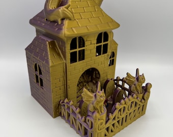 3D Printed Haunted House Dice Tower: DnD Gaming Accessory