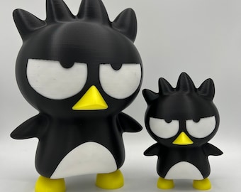 3D Printed Black Penguin Figurine: Unamused Desk Decor