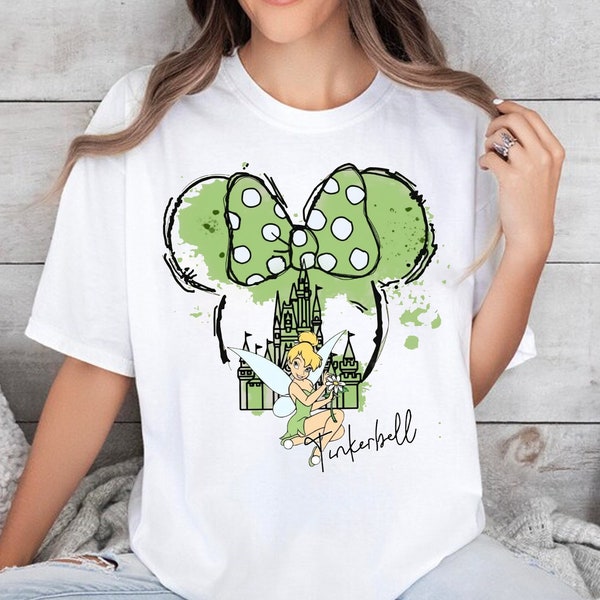 Tinkerbell Mickey Ear Disney T-Shirt, Disney Tinkerbell Shirt, Disney matching family tee, Matching Women Gifts, Tinkerbell pixie dust shirt