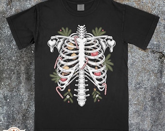 Rib Cage Skeleton Vintage 90s Style Graphic Shirt,skeleton Comfort