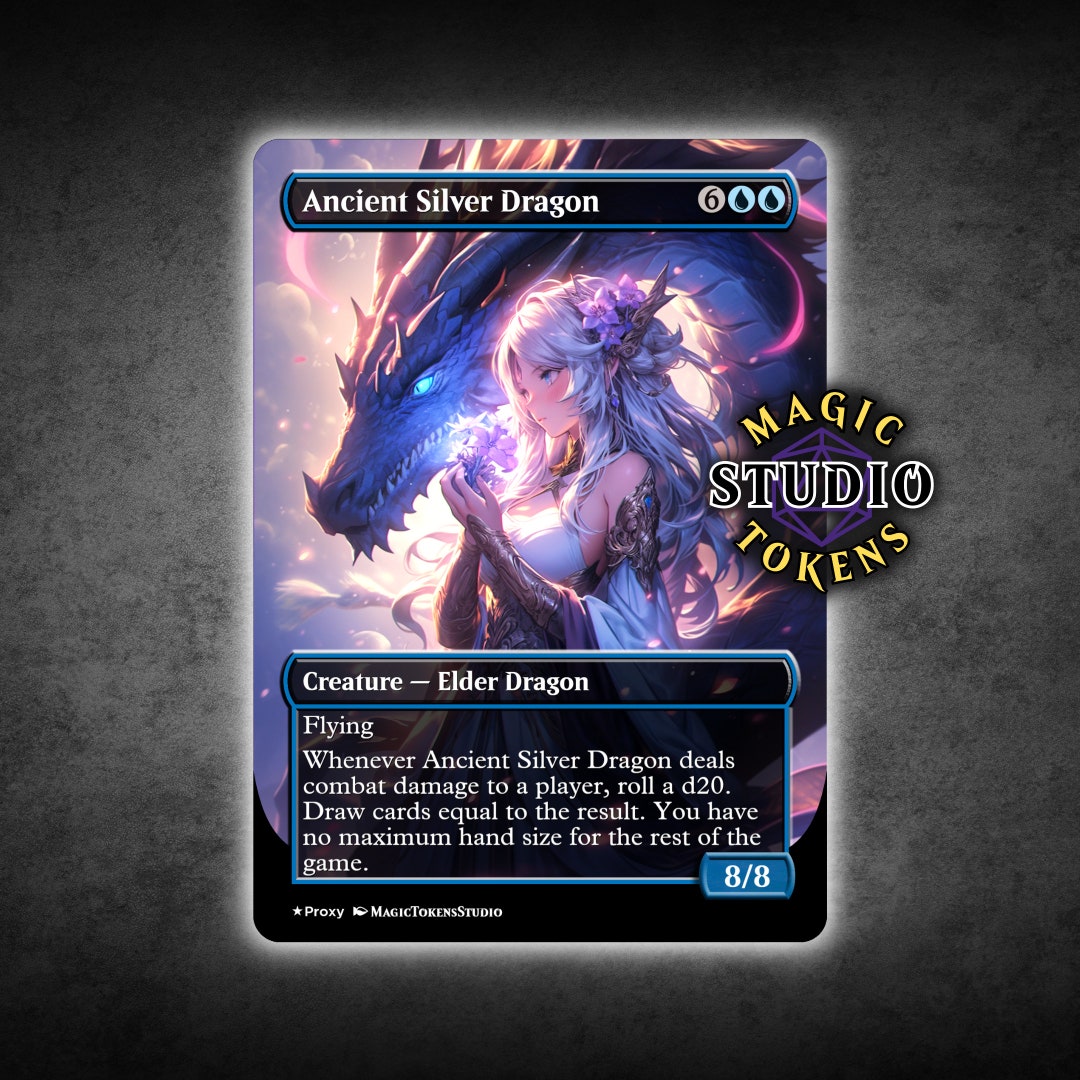 MTG Ancient Silver Dragon Proxy Custom MTG Proxy Cards, Anime Alter ...