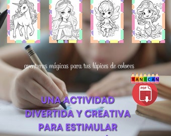 Magic World Children Fantasy Coloring Book, Ideal Gifts for Girls to Color Fairy Tales, Forest Fairies, Anime Characters PDF Coloring Sheets