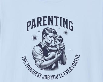 Funny Parenting T-Shirt for Dads Exhausted Dad Life Graphic Tee Sarcastic Fatherhood Humor Shirt Gift for New Dads