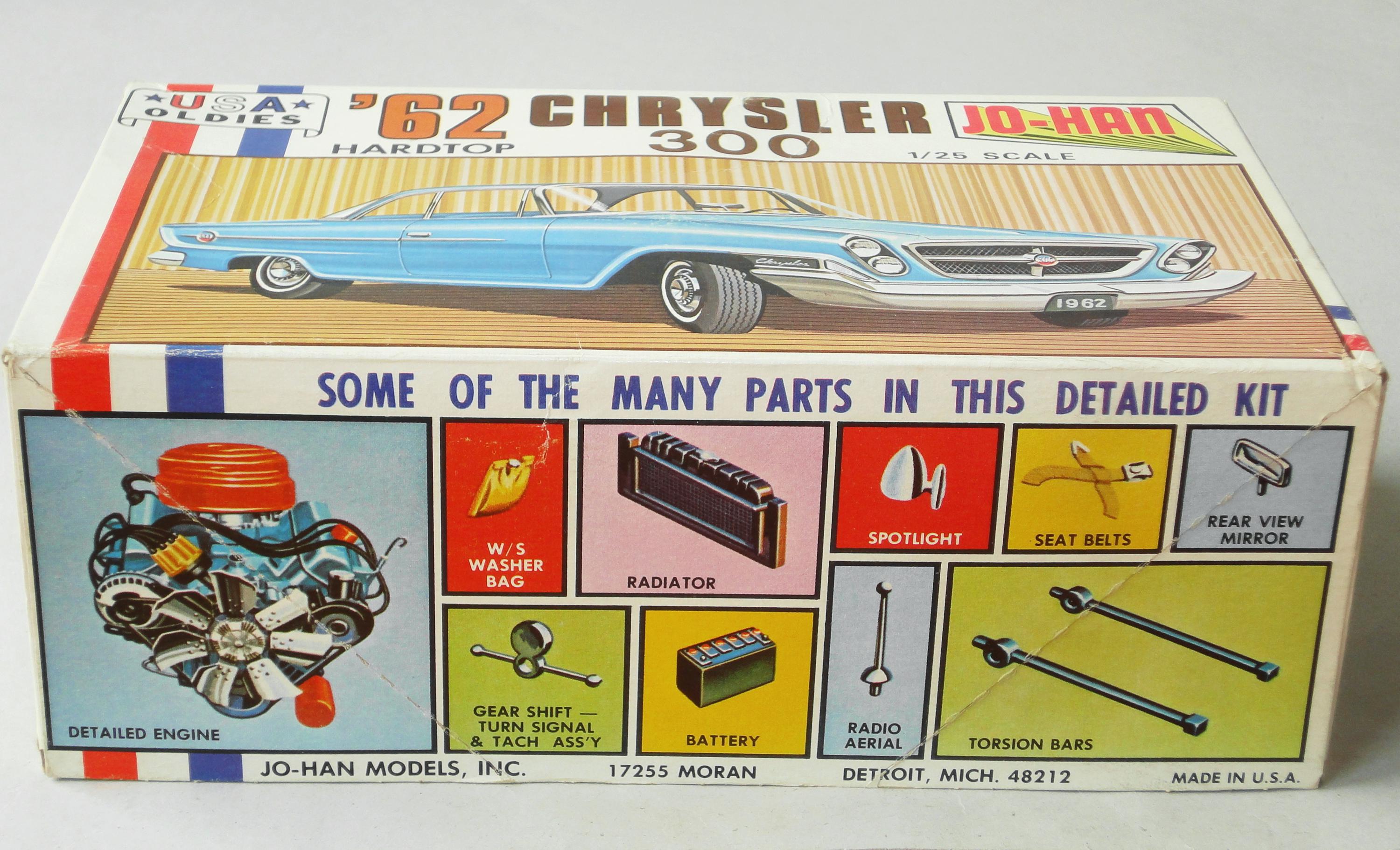 Jo-han USA Oldies '62 Chrysler 300 Hardtop 1/25 Scale Model Kit - Etsy