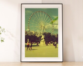 Ferris in Paris PARIS, FRANCE - Large Wall Art Print, Instant Digital Download Wall Art, Trendy Decor, Photography, Printable Wall Art