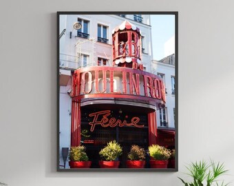 Moulin Rouge PARIS, FRANCE - Large Wall Art Print, Instant Digital Download Wall Art, Trendy Decor, Photography, Printable Wall Art