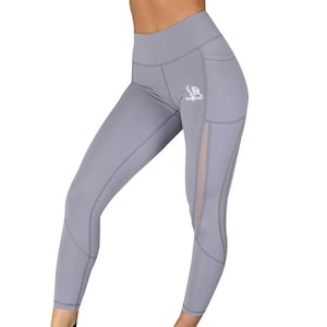 High Waist Seamless Legging Yoga Pants with Pockets for Women Tights Push Up Gym Sports Workout Running Grey