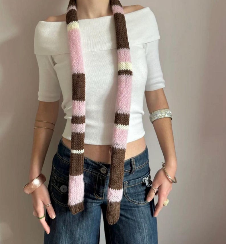 KNIT SKINNY SCARF HAUTE PROVINCIAL