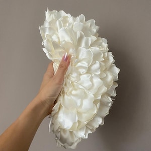 Handgemachte Braut Geldbörse & Tasche mit Faux, Hochzeit Clutch Tasche, Abend Schultertasche, mit Rose Blume, Off White