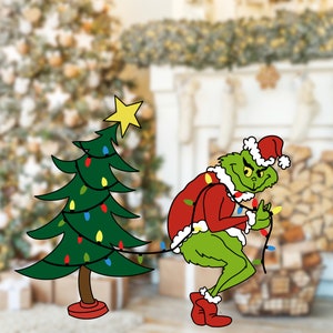 Grinch Stealing Christmas Decor, BIG SIZE DECOR, Yard Art Display ...