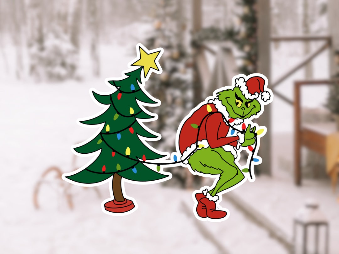Grinch Stealing Christmas Decor, BIG SIZE DECOR, Yard Art Display