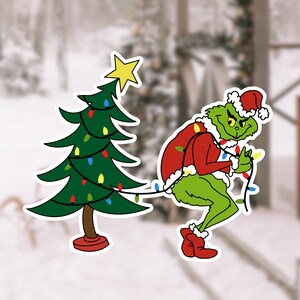 Grinch Stealing Christmas Decor, BIG SIZE DECOR, Yard Art Display ...