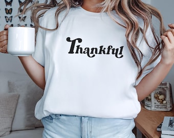 Thankful Grateful Blessed Thanksgiving Shirt - Women's Fall Tshirt
