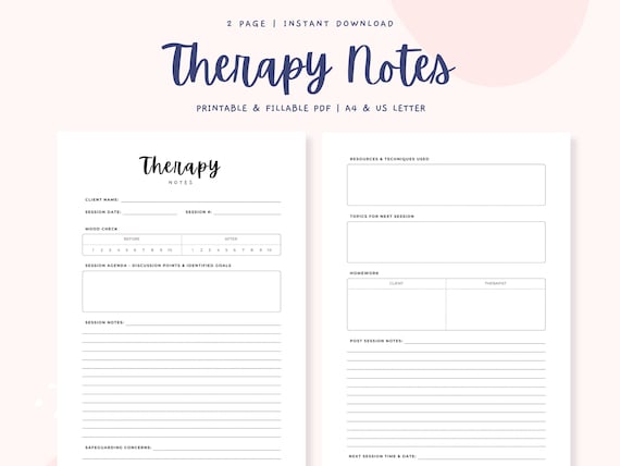 Therapist Planner Therapy Notes - Therapy Notebook, Therapist Notes, Therapy Session Notes, Therapist Documentation, Mental Health Notes