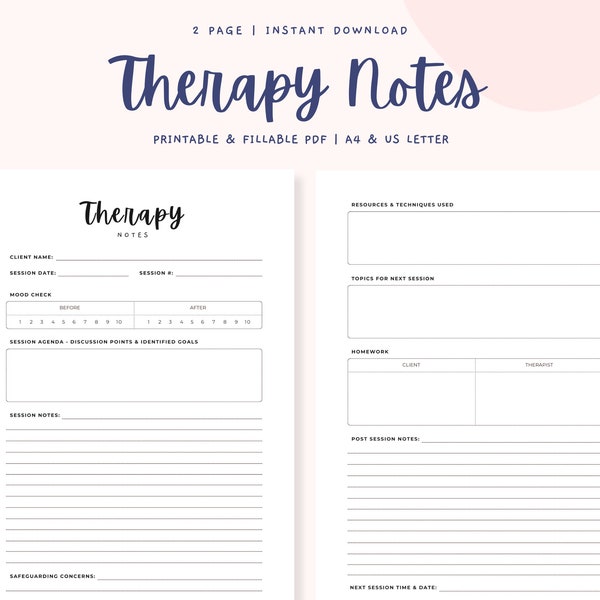 Therapy Notes Printable - Therapist Notes Therapist Planner Therapy Progress Notes Template Therapy Treatment Planner Therapy Notebook