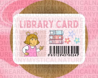 Adesivo per tessera biblioteca DW Arthur per Kindle, in vinile rosa impermeabile