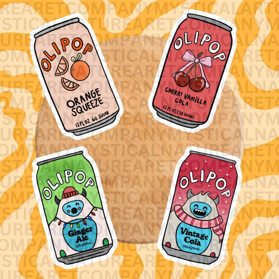 Olipop Soda Can Stickers, Vintage Cola, Fruity Flavors - Etsy