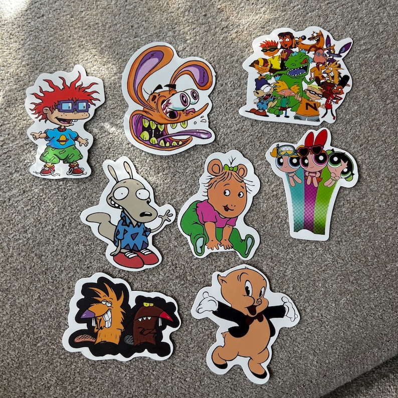 Cartoon Network Stickers, Cartoon Network Nostalgia Stickers, Vintage