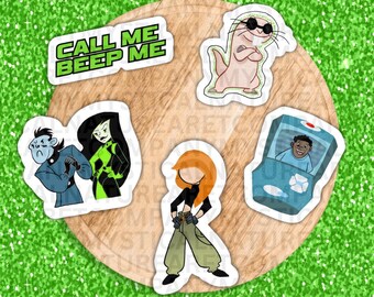 Pegatina de Kim Possible, calcomanía de vinilo de dibujos animados nostálgicos de los 2000, pegatina de la serie de televisión Y2K, pegatina impermeable para portátil, pegatina para Kindle, regalo retro