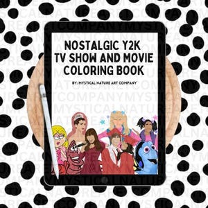 Nostalgisches Malbuch, Y2K Retro TV Malseiten, Ausmalseiten, Aktivität zum Ausdrucken, iPad Färbung, Cartoon Färbung, verschiedene berühmte Charaktere