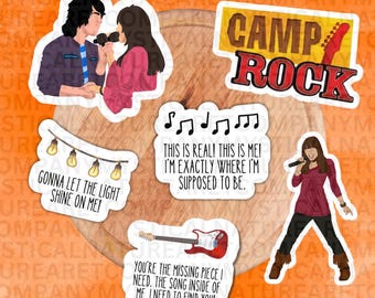 Naklejka winylowa Camp Rock, inspirowana muzyką Y2K Demi Joe (wodoodporna)
