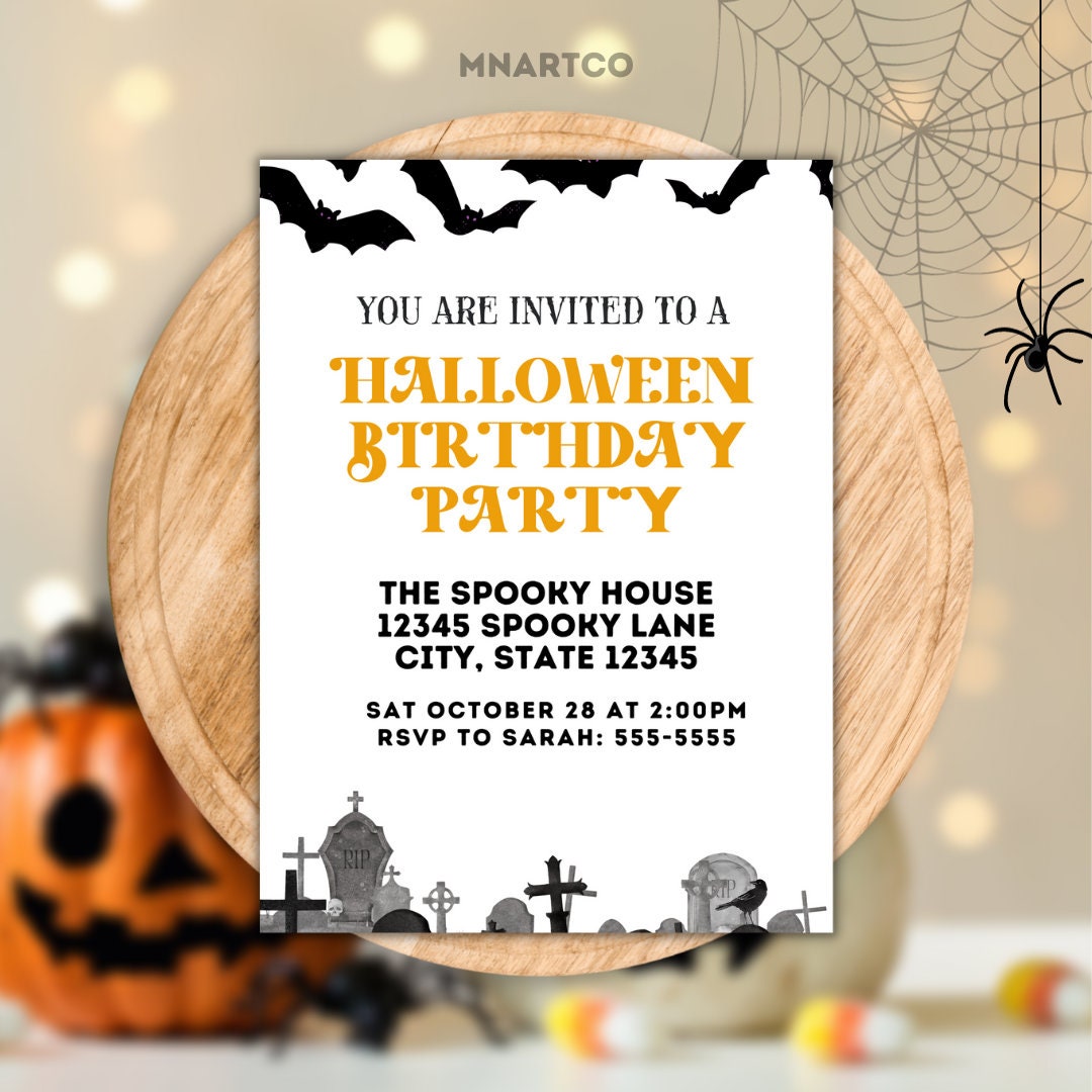 Editable Halloween Invitation Halloween Party Invitation Etsy