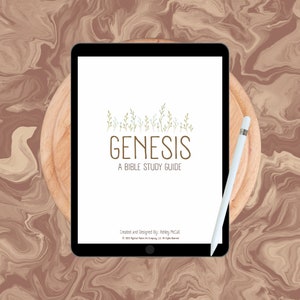 Digital Genesis Bible Study Guide, Printable Genesis Worksheets, Bible Study Journal, PDF iPad Compatible  Journal, Genesis Bible Book