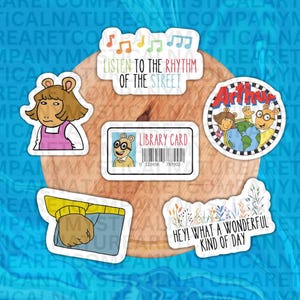 Arthur and DW Sticker Bundle, PBS Kids Show, Rhythm of the Street Sticker, Arthur Fist Meme Sticker, DW Side eye Meme, Cartoon Stickers