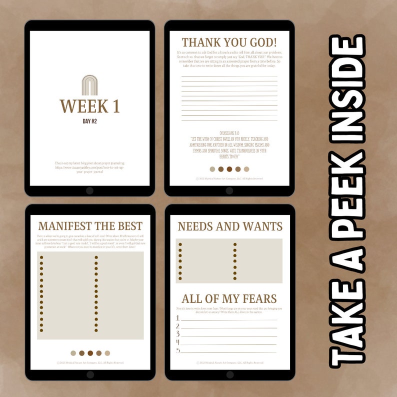 Prayer Journal for Women, Prayer Worksheets, Christian Journaling