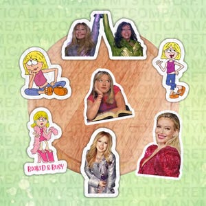 May include: A set of nine stickers featuring various characters from the television show 'The Suite Life of Zack & Cody'. The stickers are printed on white paper with a glossy finish. The stickers feature characters such as Zack, Cody, London, and Mr Moseby. The stickers are perfect for decorating laptops, water bottles, and other personal items.