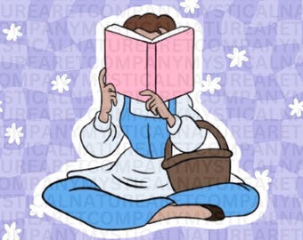 Book Lover Princess Sticker, Reading Girl Waterproof Vinyl Decal, Kindle & Laptop Bookish Stickers