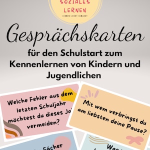 Schulstart - Gesprächskarten zum Kennenlernen