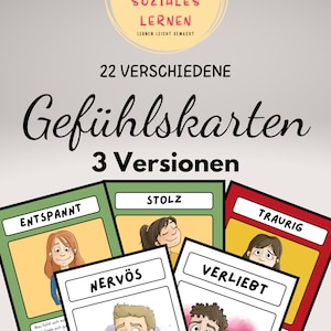 Meine Gefühle: Gefühlskarten - Bildkarten und Wortkarten - lustige Karten für Kinder und Jugendliche in der Schule und im Unterricht