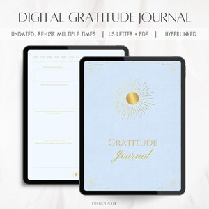 Digital Gratitude Journal, Goodnotes Gratitude Journal, Gratitude Journal 2024, Gratitude Journal Templates, Gratitude Journal Book, Blue