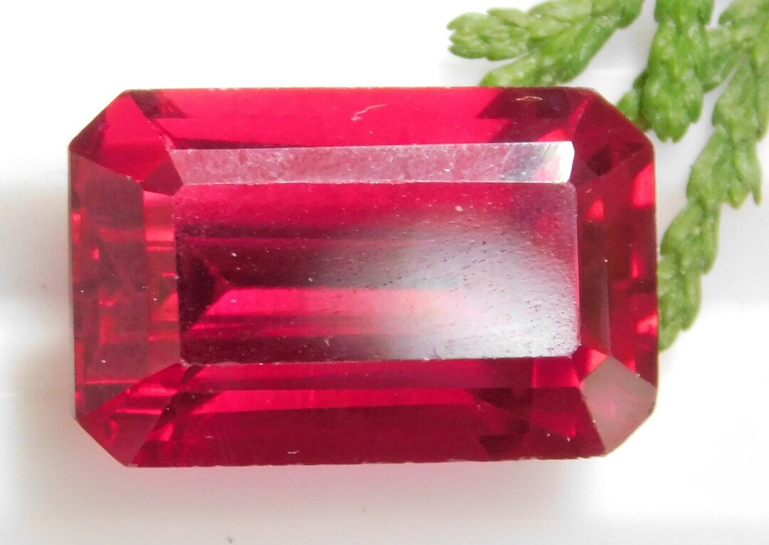 9.70ct AAA Certified Natural Ceylon Deep Red Burma Ruby Emerald Cut ...