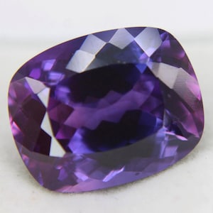 11.75 Ct Flawless Certified Montana Sapphire Cushion Cut | Loose Gem | Purple Blue Color | 15.3x11.6x7.2mm | Rare Collector&#39;s Stone