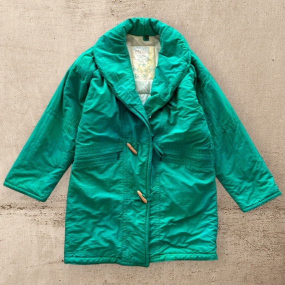 Etirel Brand Vintage Long Coat, Green Ski Coat fo… - image 1