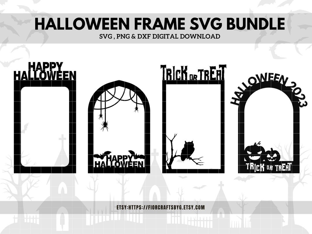 Halloween Picture Frame SVG Bundle Halloween Frame Svg Etsy