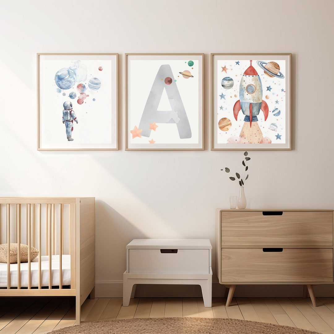 Custom Space Alphabet Poster Set Ideal for Nursery Decor, Birth or ...