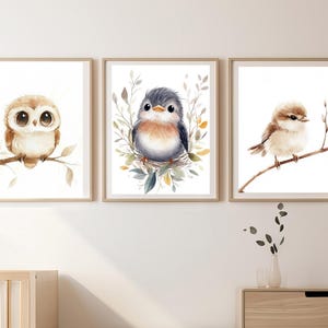 Woodland Animal Poster Set Nursery Wall Decor Forest Animals Enchanted Forest Gift Idea Watercolor Digital Download