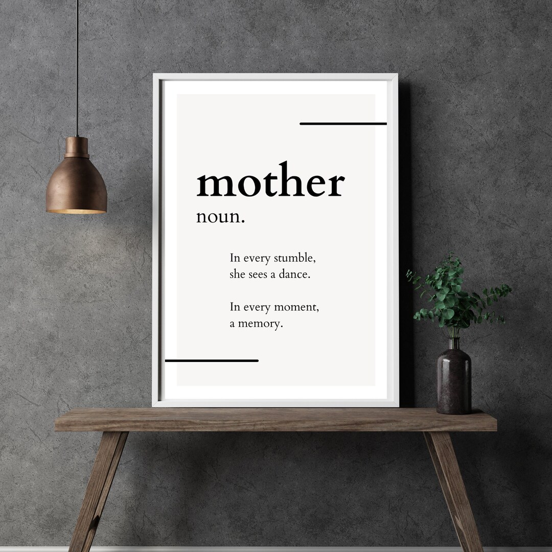 Mother's Love Poster - Elegant Wall Art With Inspirational Quote, Ideal ...
