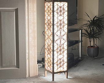 Handmade Japanese Kumiko Lamp, Wooden Andon Lantern, Wooden Lamp,