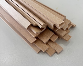 Tiras de madera de tilo Kumiko, madera calibrada para modelismo (32 cm x 11 mm x 3,0 mm)