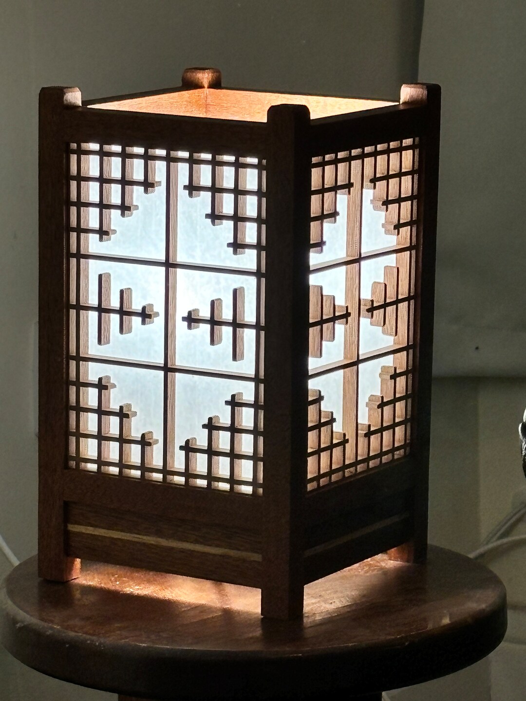 Handmade Japanese Lamp Kumiko Lamp Andon Handmade Wooden Etsy